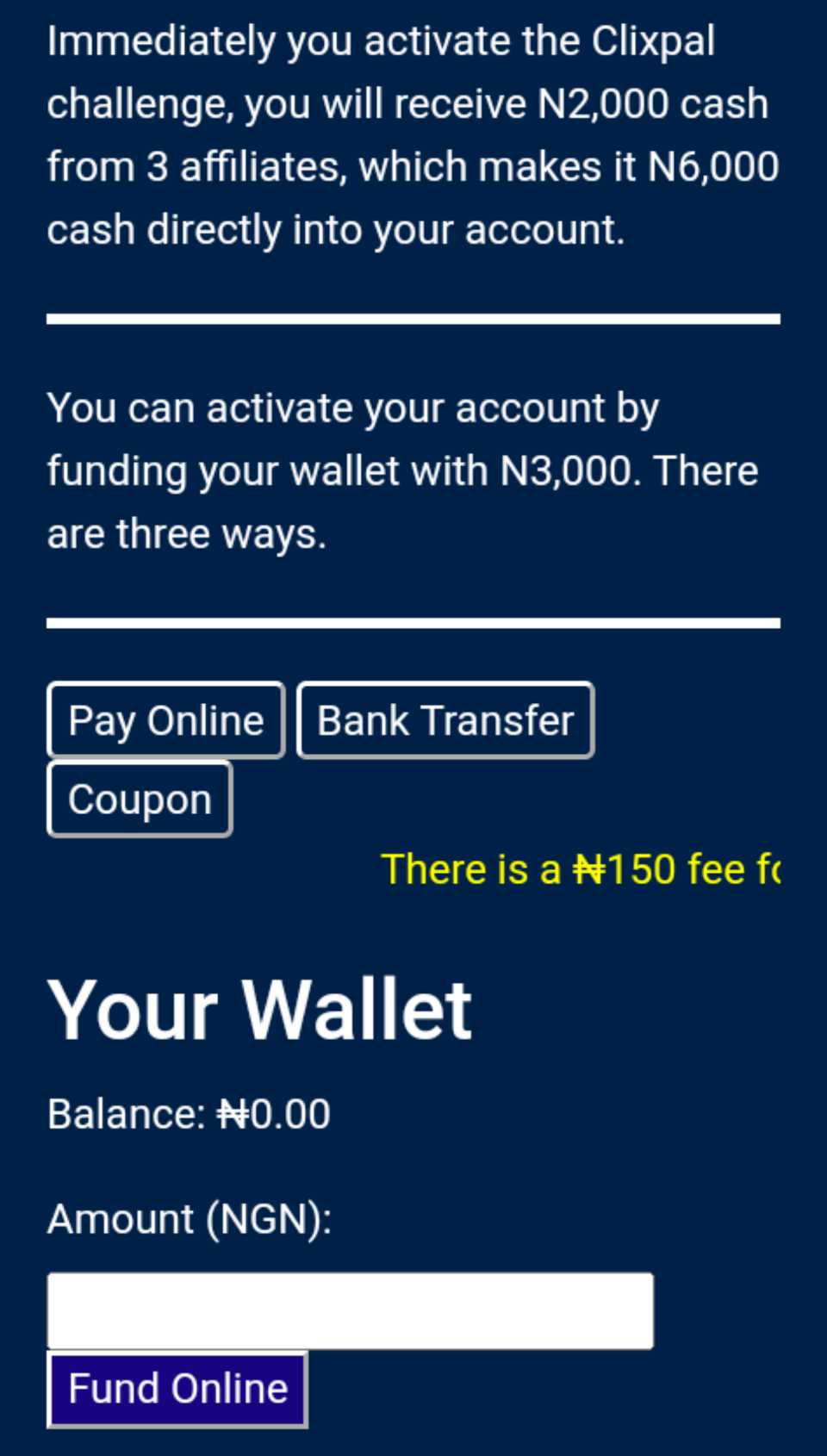 Clixpal.ng Thank you page